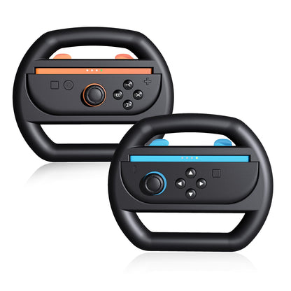 KUNSLUCK 2 Pack Steering Wheels for Nintendo Switch 2 Joy-Con Black