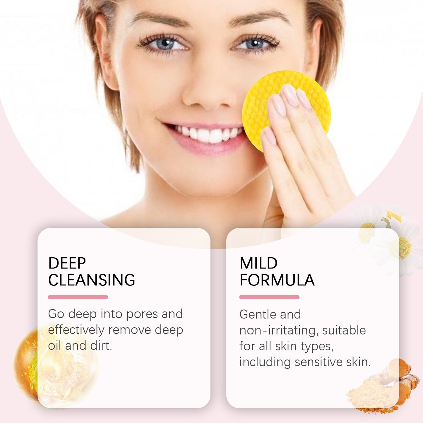 Turmeric Acid Cleansing Pad Gently Cleanses Skin, Lightened Acne Face, Brightened Pores
