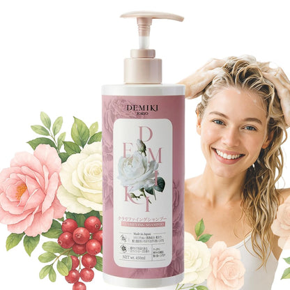 BestBy07/27 DEMIKI Japanese Keratin Shampoo Oily Hair Rose 450ml Pink