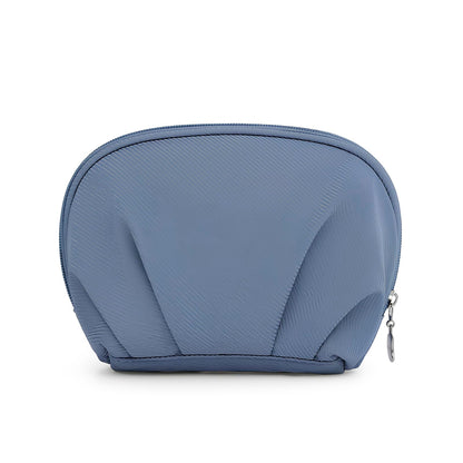 E-Tree Makeup Bag Half Moon Cosmetic Pouch Travel Toiletry Organizer Blue