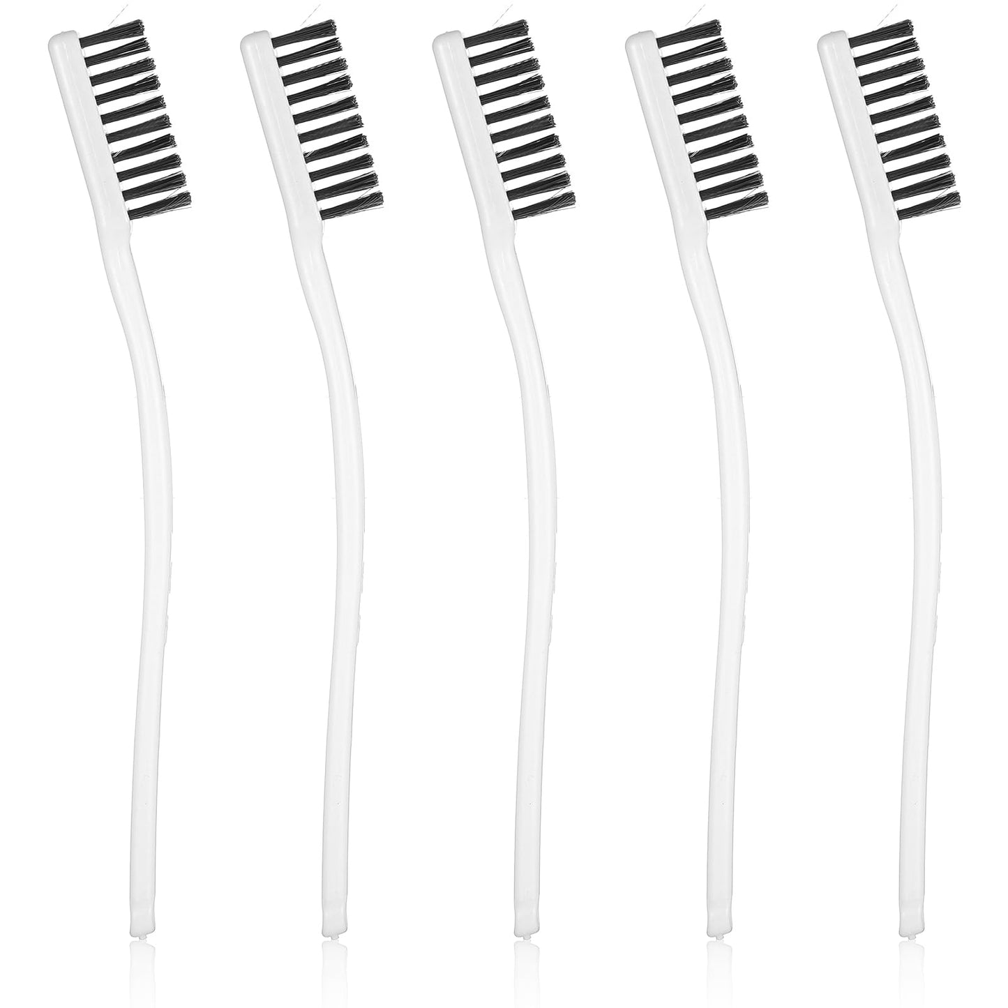 Yolev 5Pcs Stainless Steel Wire Brushes Heavy-Duty Curved Handle Cleaning
