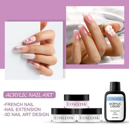 COSCELIA New 9 Color Crystal Color Powder 30Ml Crystal Liquid Manicure Tool Full Set Of Beginners