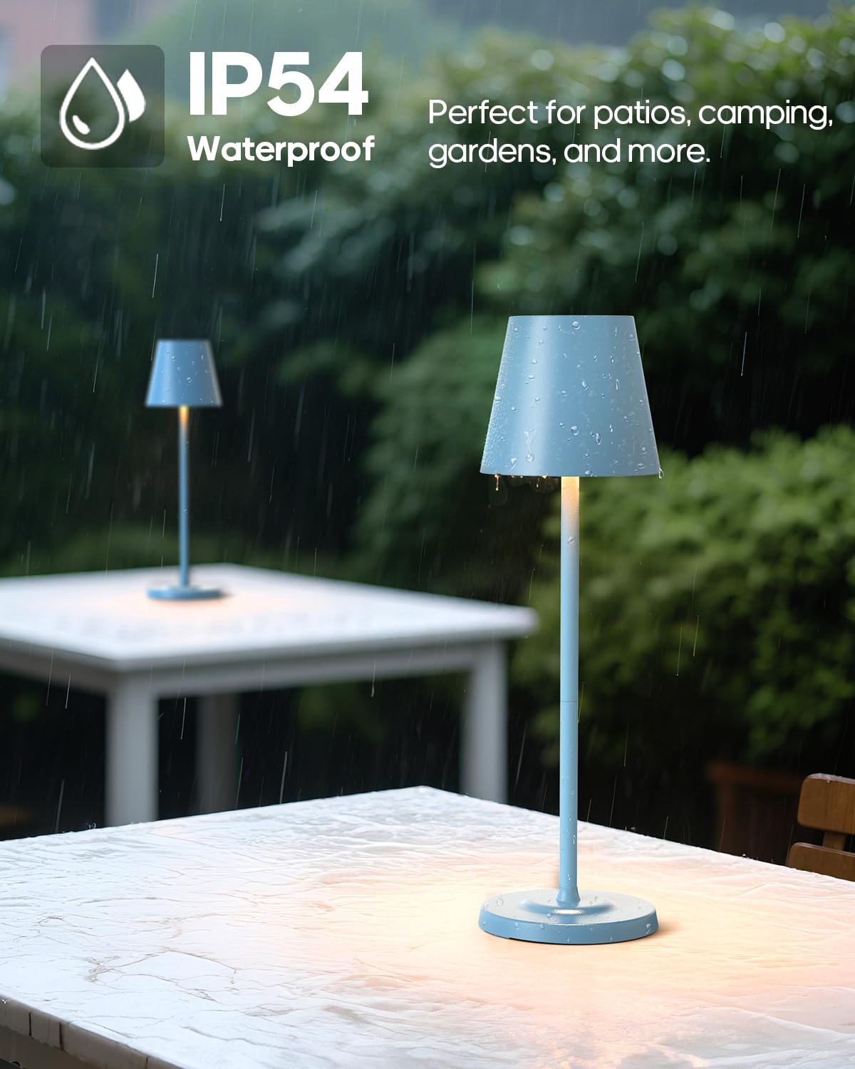 GOODEA Cordless Table Lamp 6000mAh Rechargeable 3 Color Dimmable White