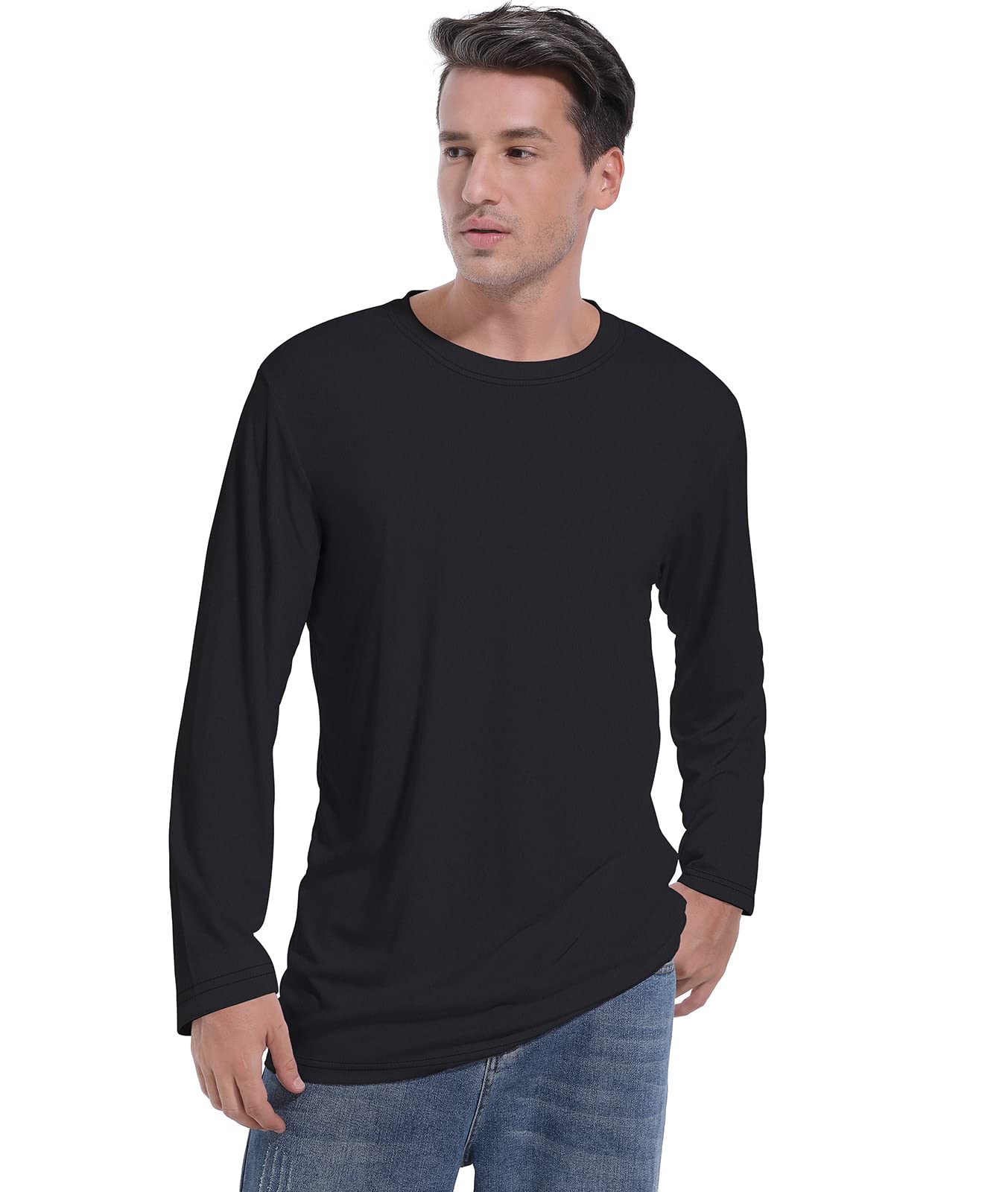 Dri-Tek Big&Tall Long Sleeve Moisture Wicking Athletic T-Shirt Iron Grey Size LT