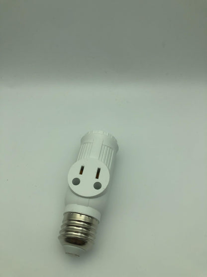 Figame E26/E27 3 Prong Light Bulb Socket Adapter Polarized White 2 Pack