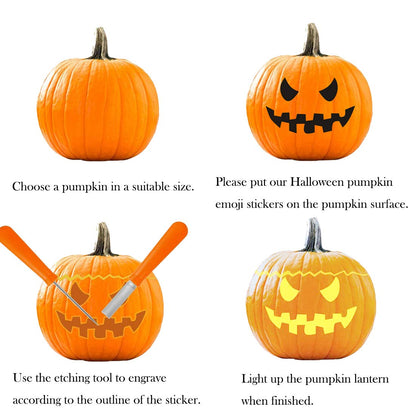 Calidum Halloween Pumpkin Decorating Stickers 18 Sheets Black Kids Craft