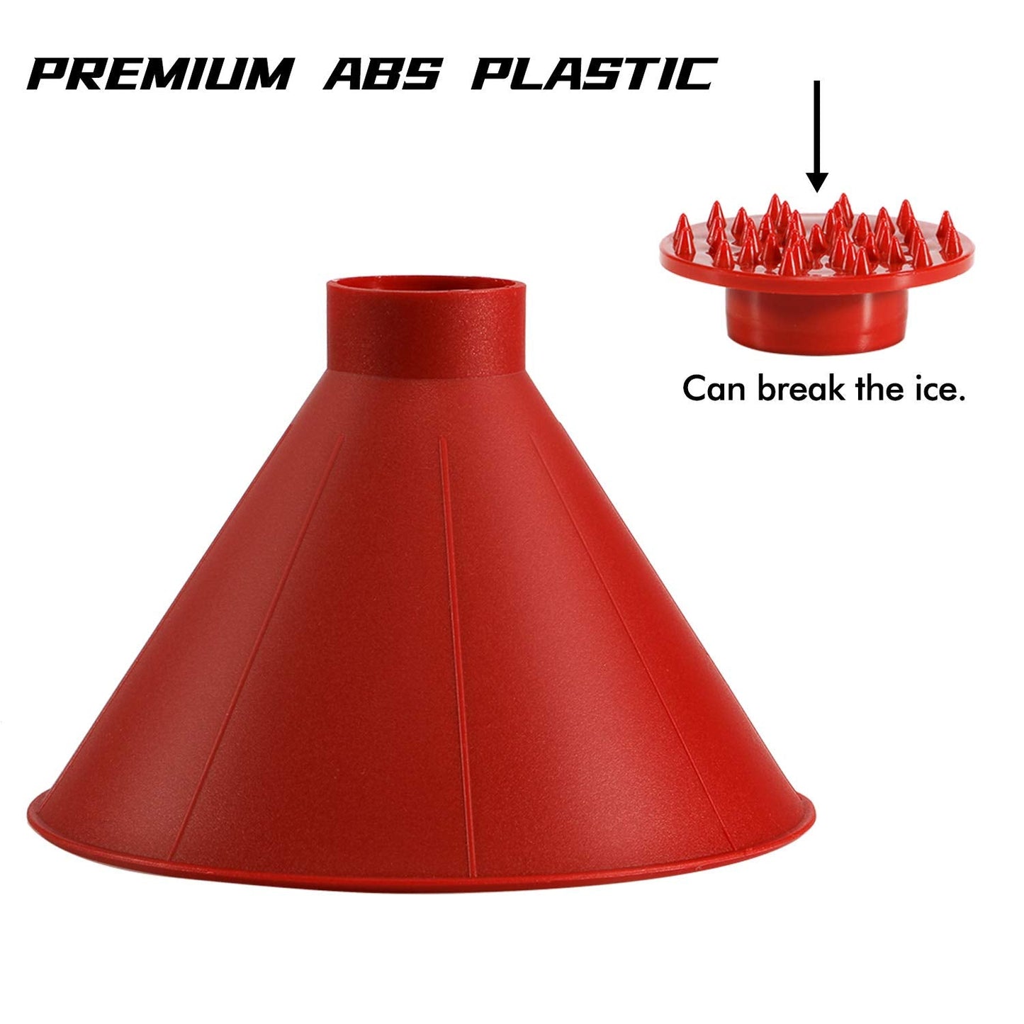 CLESDF Magical Car Ice Scraper Funnel 2 Pack Red Cone Windshield Snow Scraper