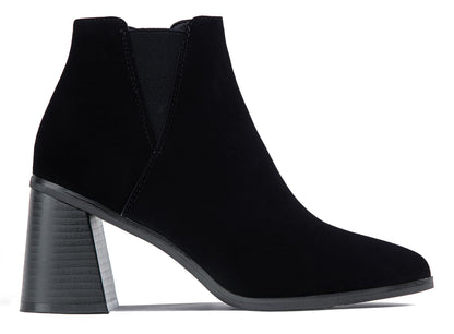 Vepose Women's Ankle Booties Pointed Toe Block Heel Blacknubuck Size 10