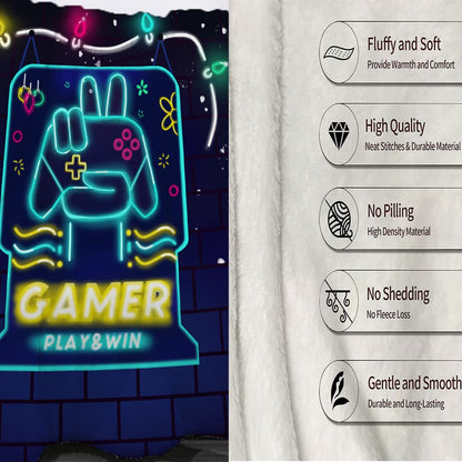 Textattr20 Flannel Gaming Throw Blanket Soft Fleece 50x60 Inches Mt-01