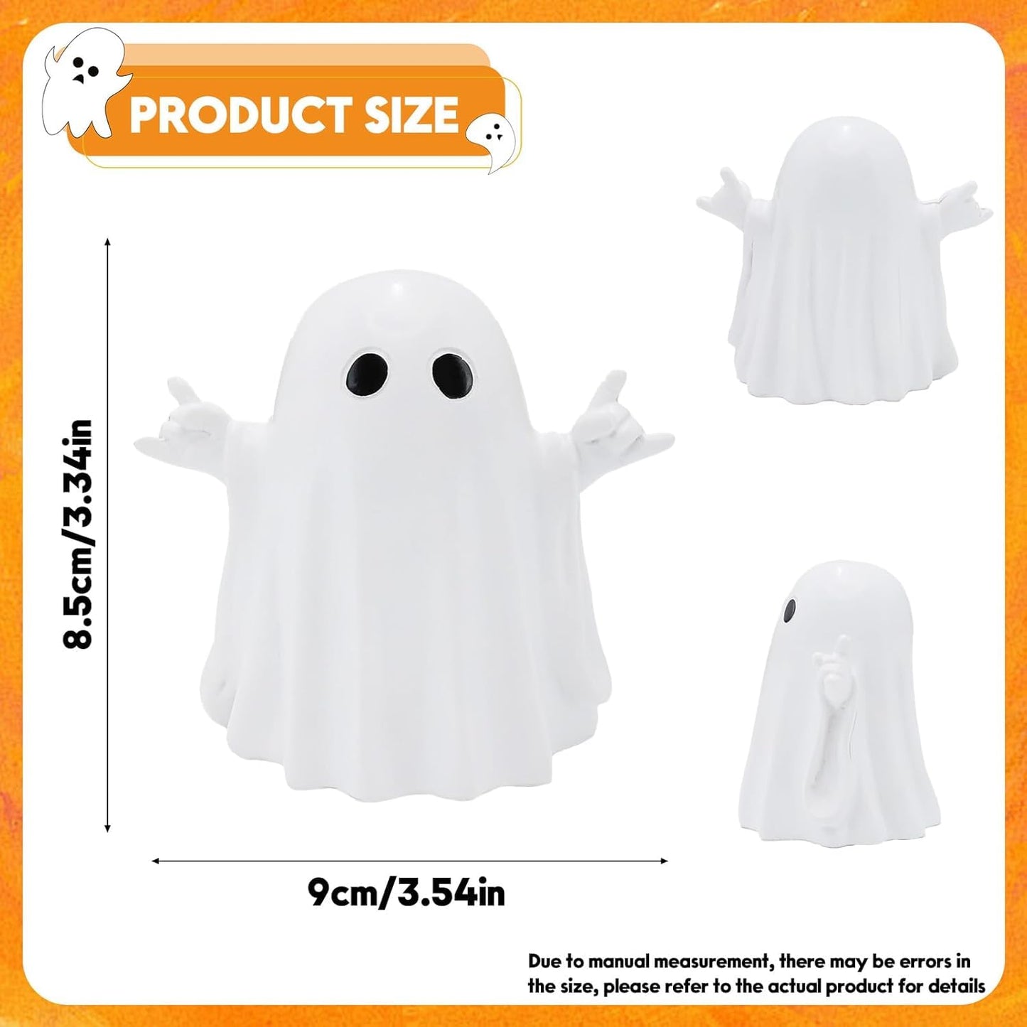 OYB Halloween Ghost Resin Figurine Spooky Decor Cute Finger Ghost A