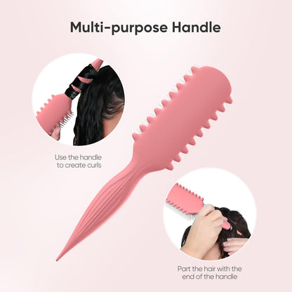 AM 8:00 Curly Hairbrush Curl Defining Voluming Styling Tool Pink