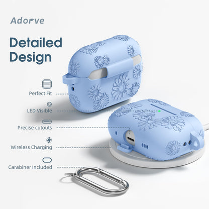 Adorve AirPods Pro Case Cover with Cleaner Kit Soft Silicone Sky Blue