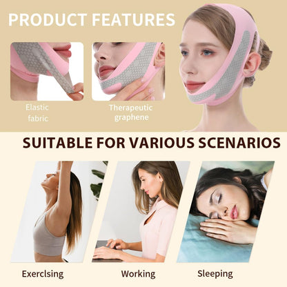 CGYISOL Graphene V Line Lifting Mask Adjustable Double Chin Reducer Pink