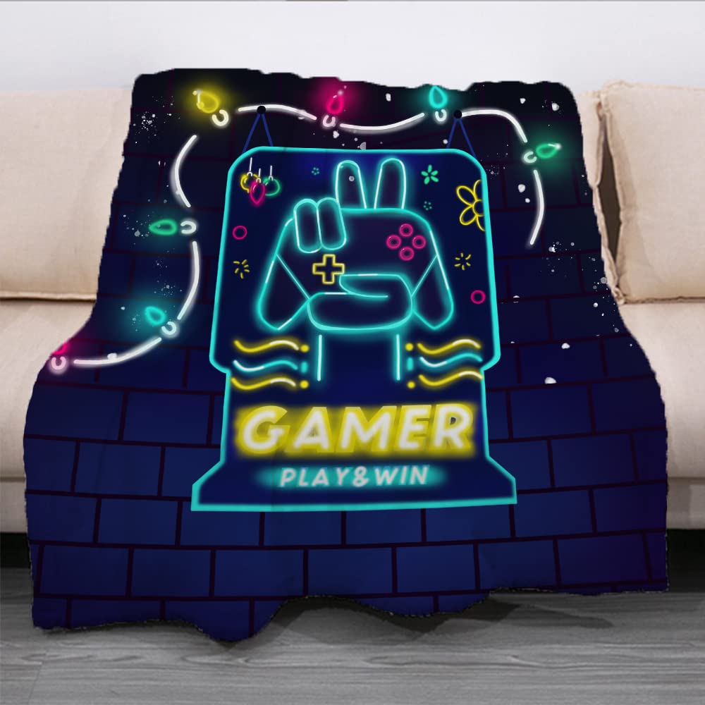 Textattr20 Flannel Gaming Throw Blanket Soft Fleece 50x60 Inches Mt-01