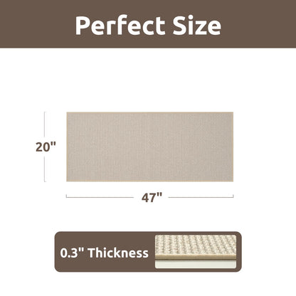 AMOAMI Kitchen Mat Rug Non Slip Machine Washable 20x47 Light Tan