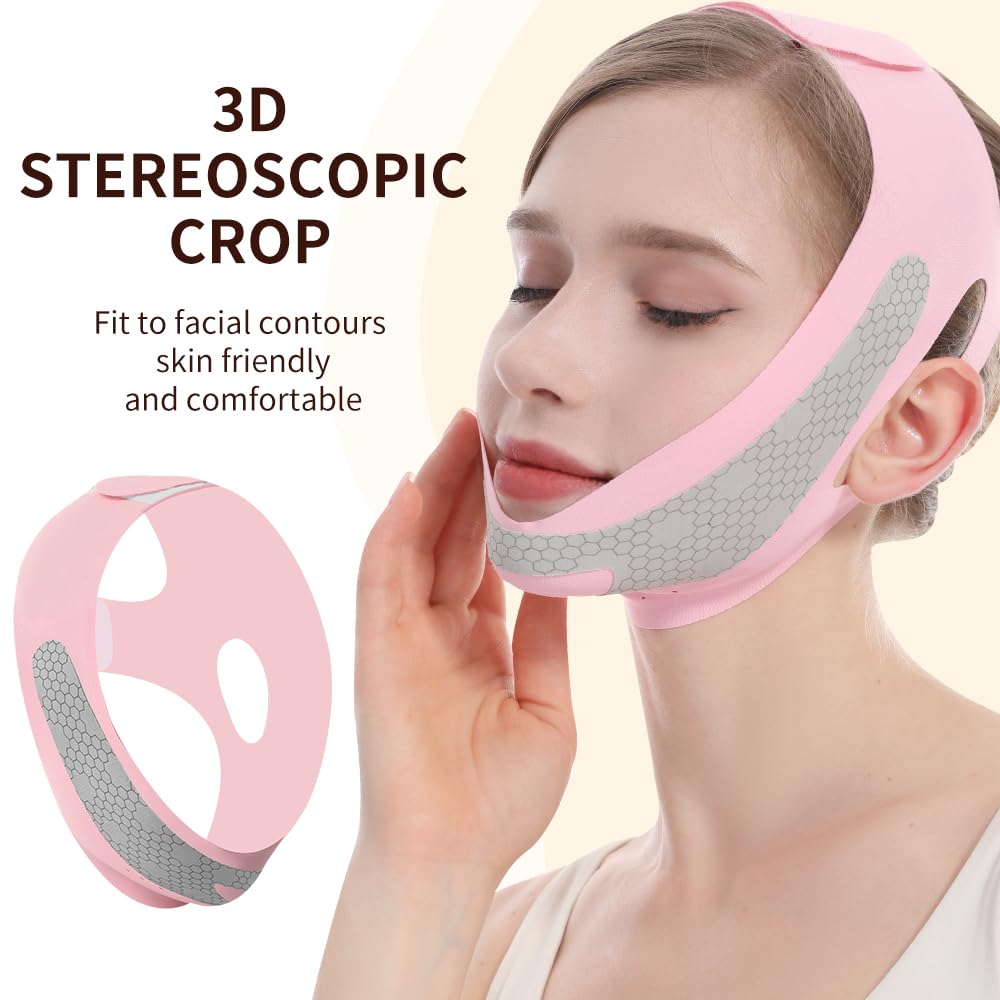 CGYISOL Graphene V Line Lifting Mask Adjustable Double Chin Reducer Pink