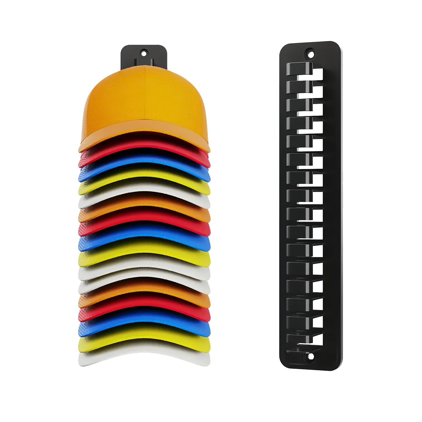 Generic Wall Mounted Hat Rack 2 Pack Adhesive Screw Mount Multilayer Cap Holder
