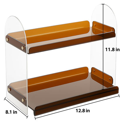 Maramugic 2 Tier Acrylic Bathroom Counter Organizer Amber Small