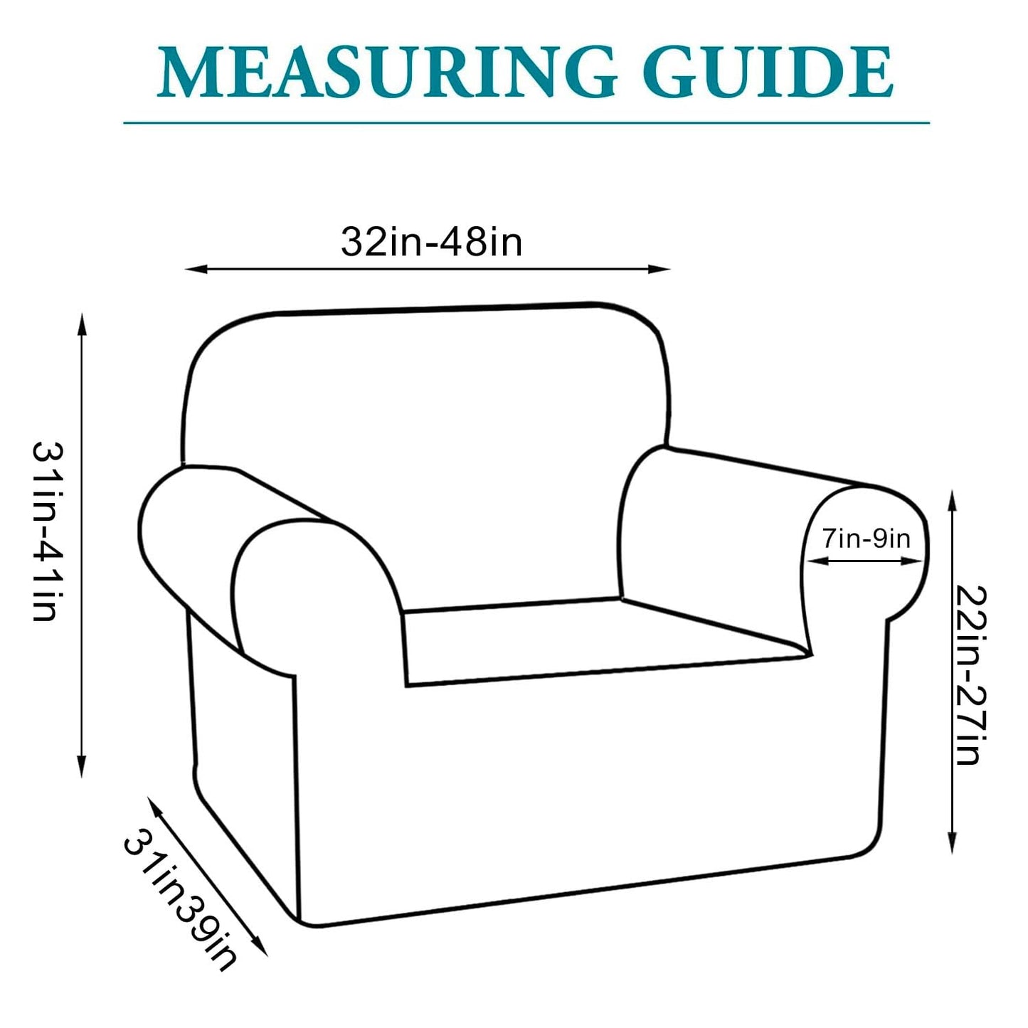 Flamingo P High Stretch Sofa Slipcover Armchair Cover Dusty Blue Size Small