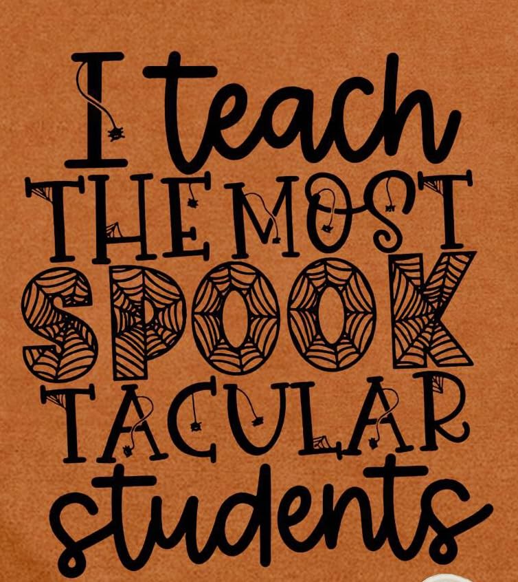 CQF Halloween Teacher Shirt Women Funny Fall Teacher Tee Size XL