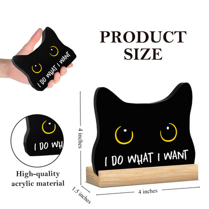 Black Cat Halloween Bathroom Decor Acrylic Funny Cat Sign Home Decor 8x12