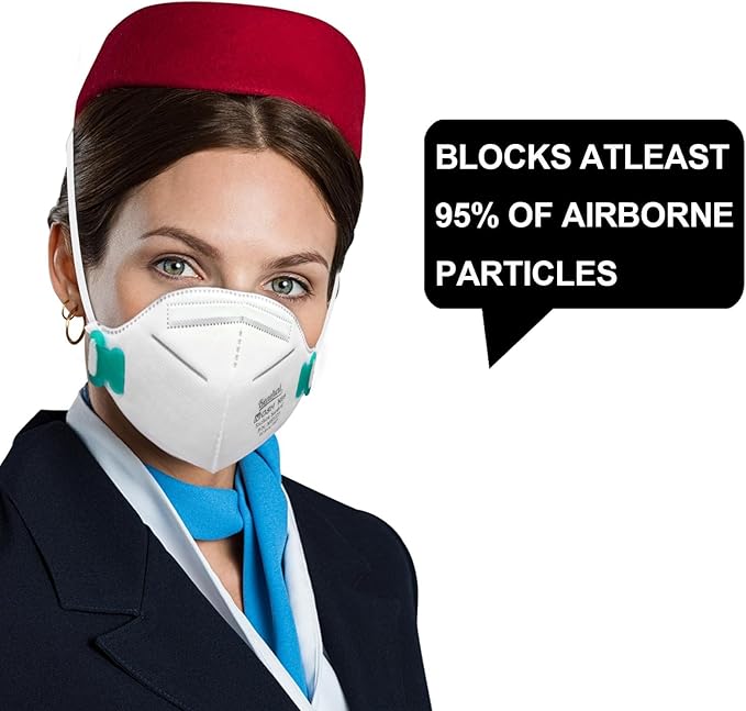 benehal NIOSH Approved N95 Particulate Respirators Mask White Pack of 25