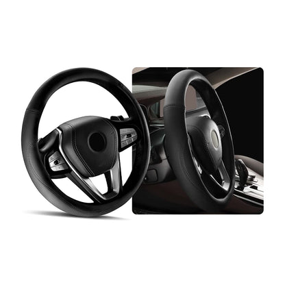 Ziciner Steering Wheel Cover Soft Leather Durable Universal 14.5-15in Gray