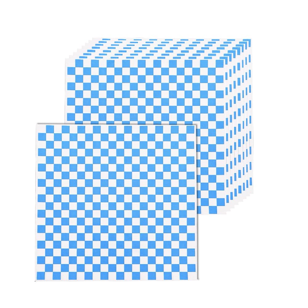 GotGala Oktoberfest Deli Sandwich Paper Blue White Checkered 100 Pcs