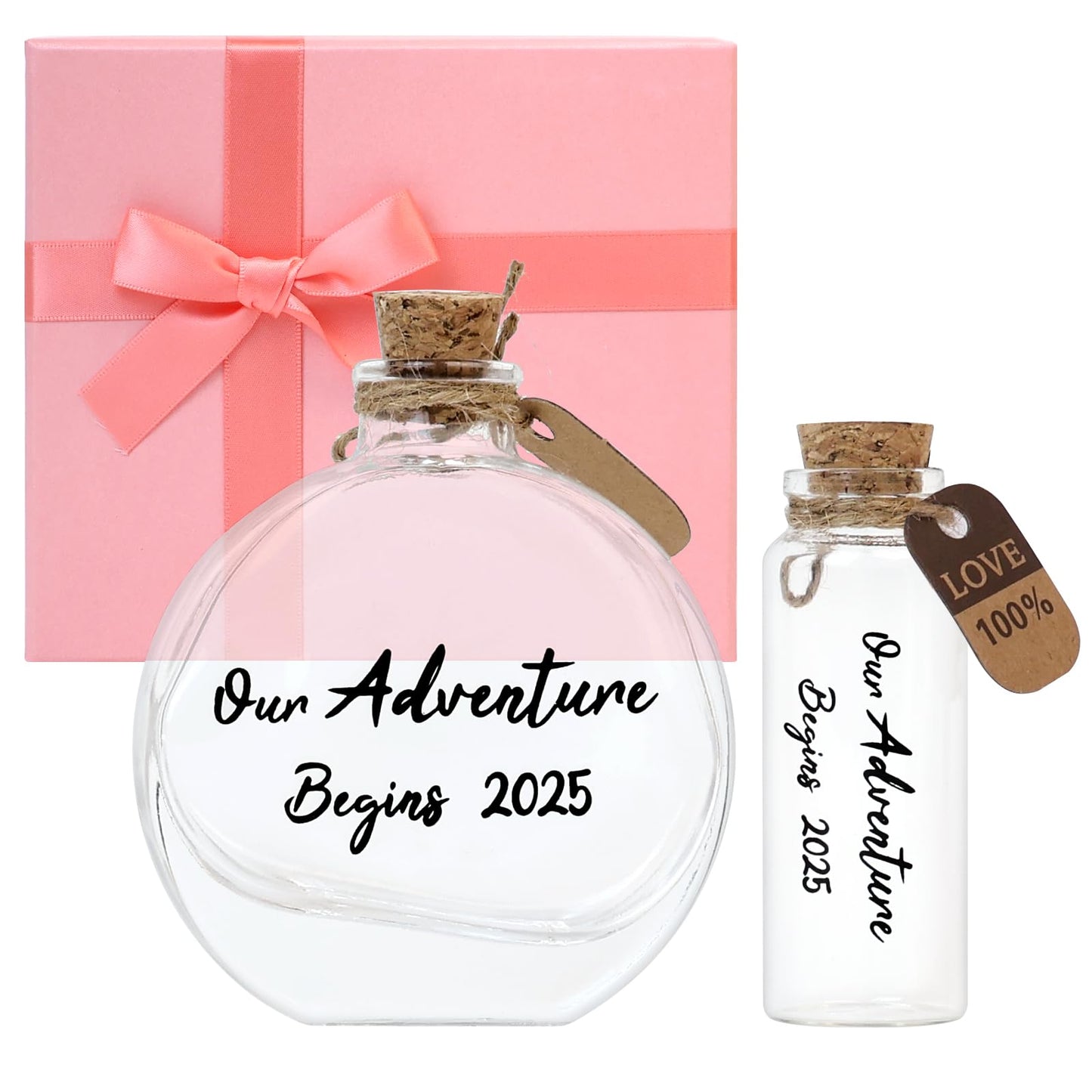 muchly 2 Pcs Honeymoon Sand Keepsake Jar Our Adventure Begins 2025 Heart