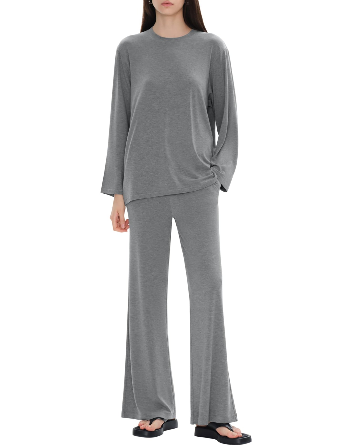 C202 Women's 2-Piece Lounge Set Crewneck Sweatsuit Lava Size L