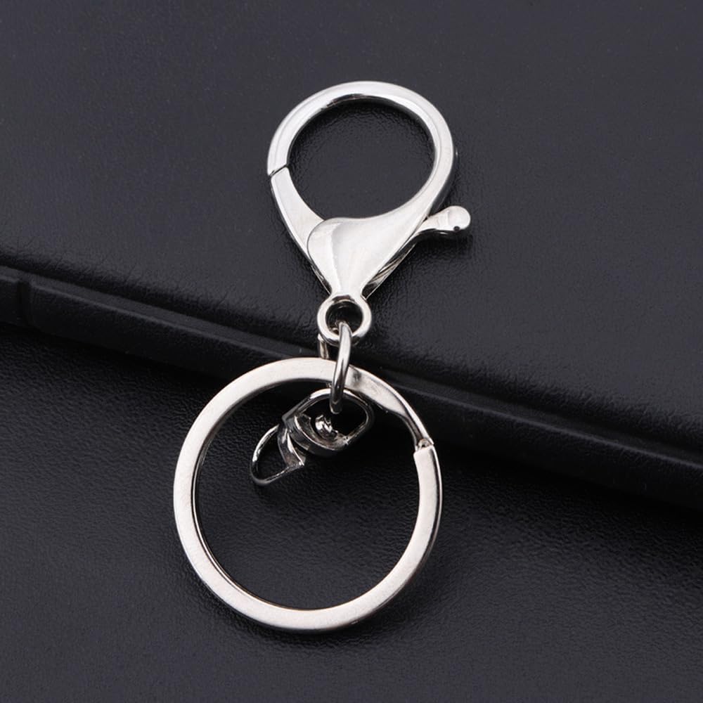 Biyrly Stainless Steel Round Keyrings 1.5-25mm Silver 10 Pack