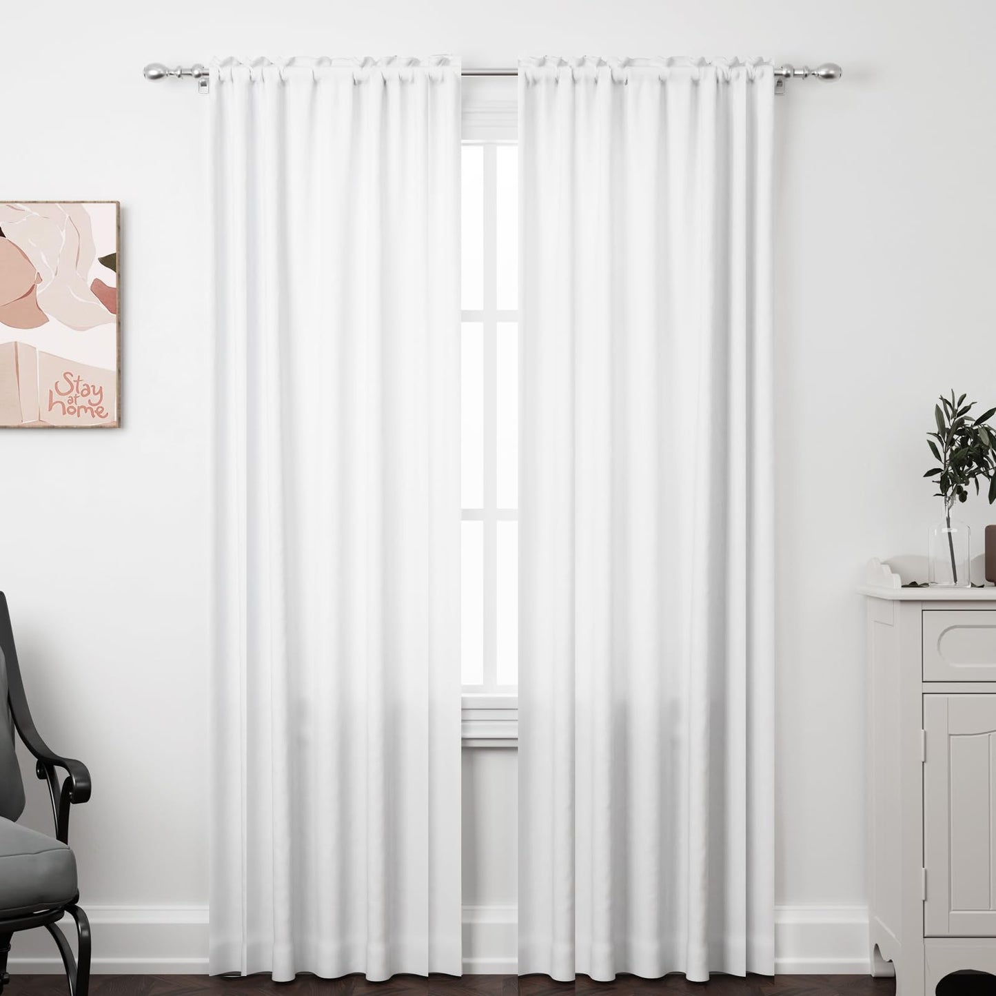 ZWARMY Kitchen Tier Curtains 84x40in White Semi Light Filtering 2Pcs