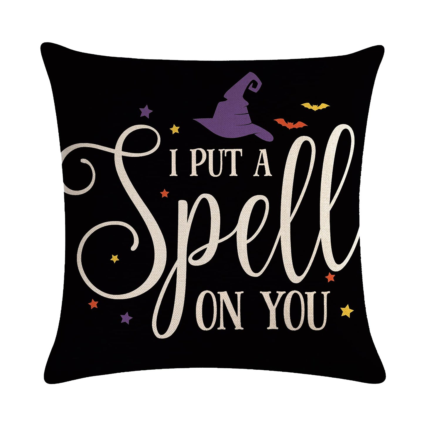 7COLORROOM Halloween Pillow Covers Set of 2 Black 18x18in Polyester