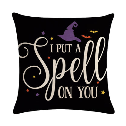 7COLORROOM Halloween Pillow Covers Set of 2 Black 18x18in Polyester