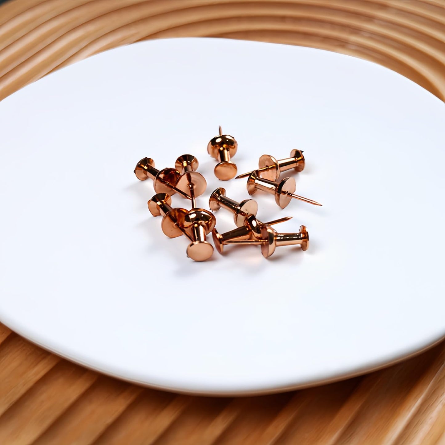 Bomeirc Rose Gold Push Pins 100pcs Double Headed Decorative Tacks with Box