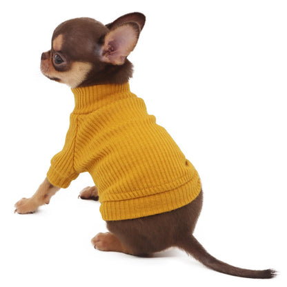 LOPHIPETS Small Dog Turtleneck Sweater Teacup Chihuahua Yorkie Yellow Size XXS