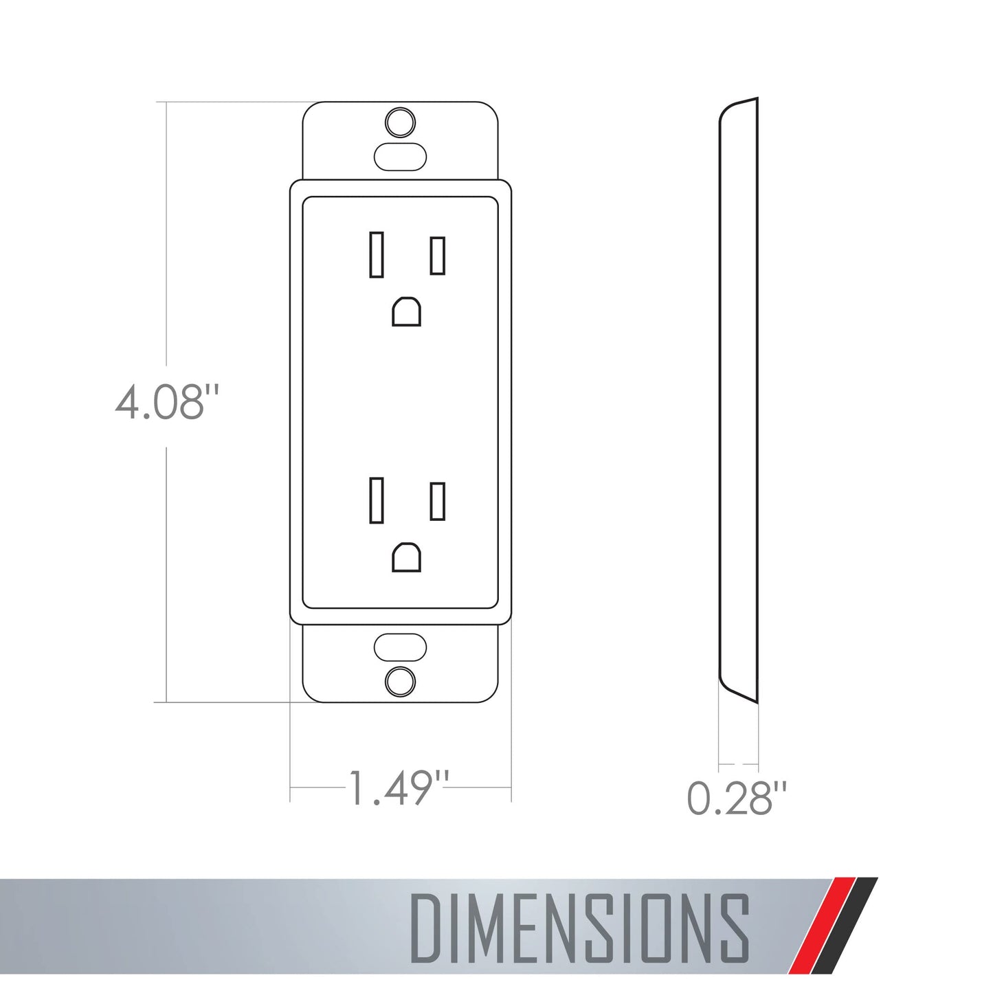 TayMac AD20W Paintable Duplex Adapter Plate White Plastic