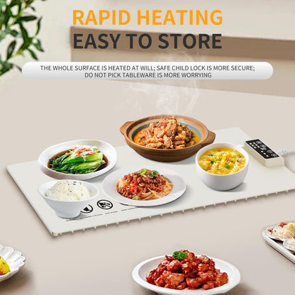 CLYORA Electric Warming Tray 23x15in Food Grade Silicone 5 Temp Auto Shut-Off