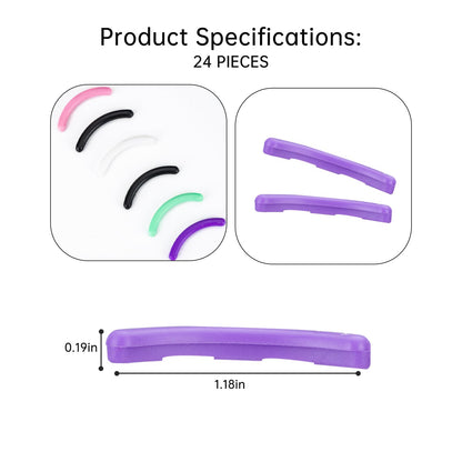 24PCS Eyelash Curler Refills Pads Silicone Compatible with Real Techniques