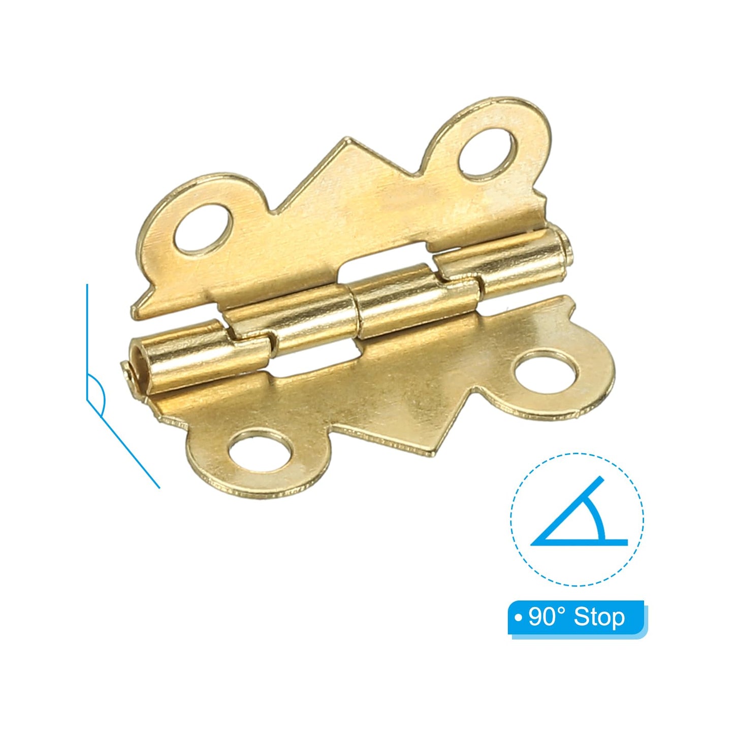 PATIKIL Jewelry Box Hinges 3/4 Inch 8 Pack Gold with Screws Butterfly