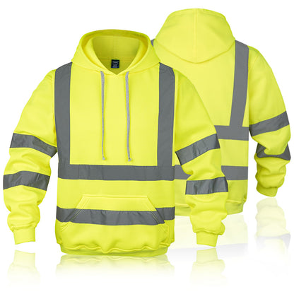 RadiantGear Hi-Vis Safety Hoodie Class 3 Reflective Yellow Size M