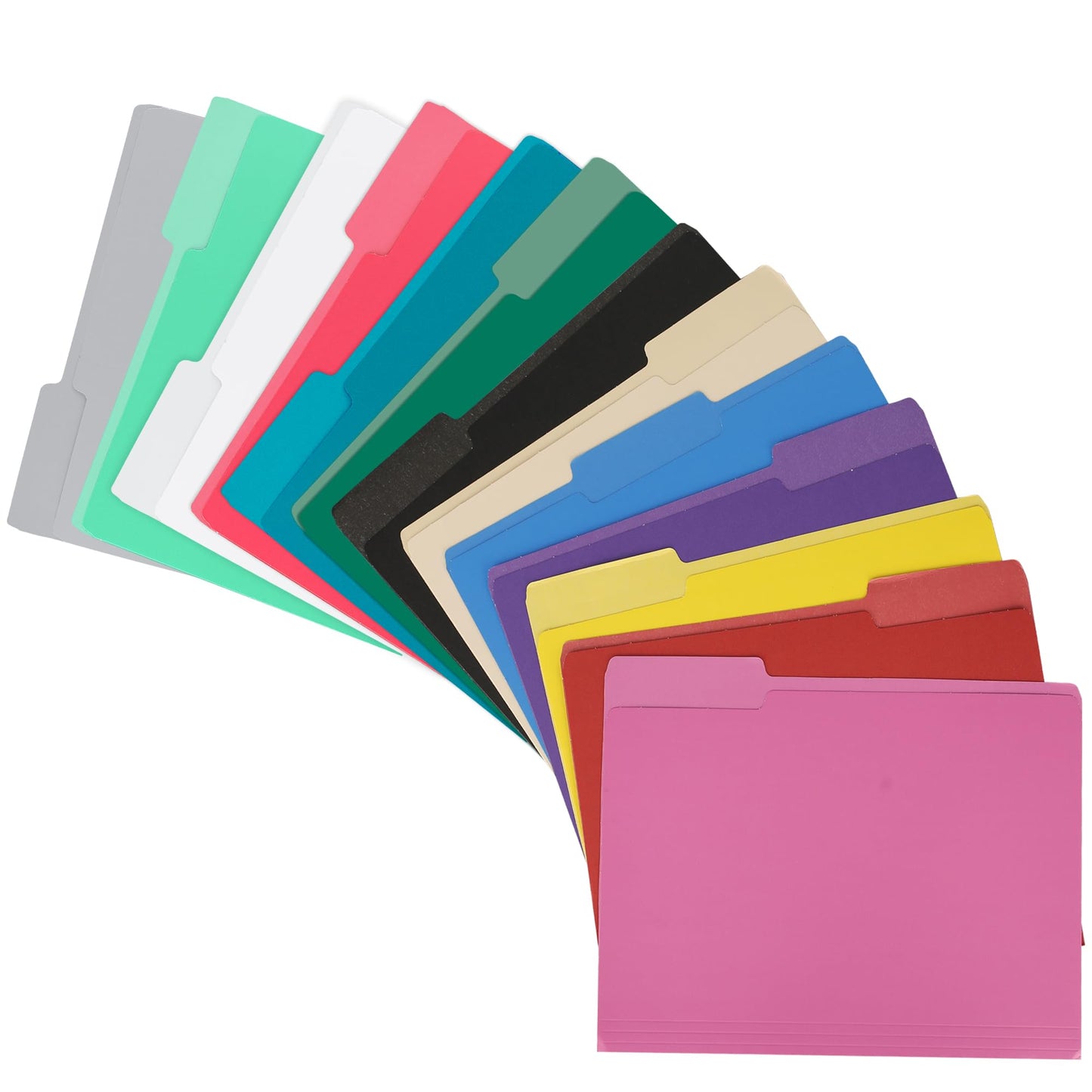 pmybupo 18-Pack Black Letter Size File Folders 1/3 Cut Tab Paper