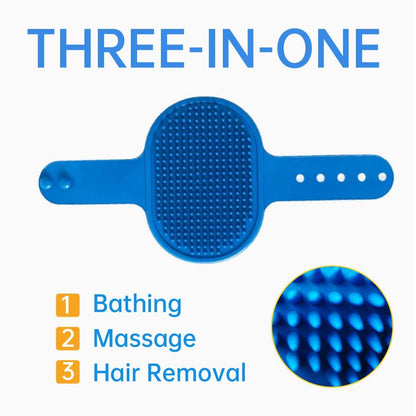 Yutaohui 4-in-1 Pet Bath Brush Kit with Comb Clipper for Dogs Cats