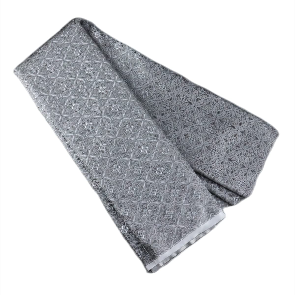 Tinakim Jacquard Brocade Faux Silk Fabric Grey Cut by The Yard