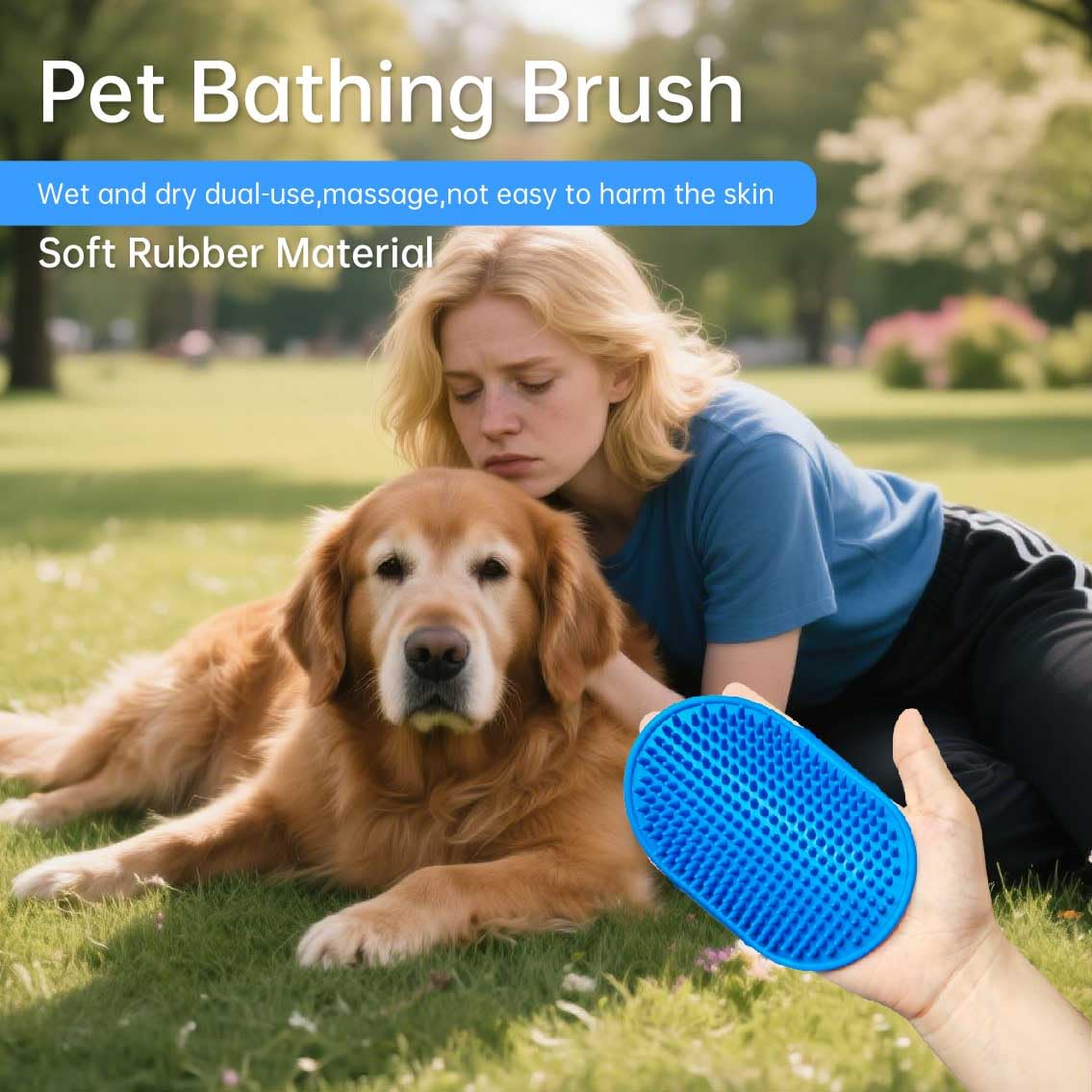 Yutaohui 4-in-1 Pet Bath Brush Kit with Comb Clipper for Dogs Cats