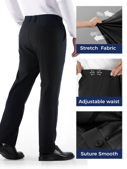 Fliwos Mens Stretch Dress Pants Flat Front Blue Size 29W x 31L