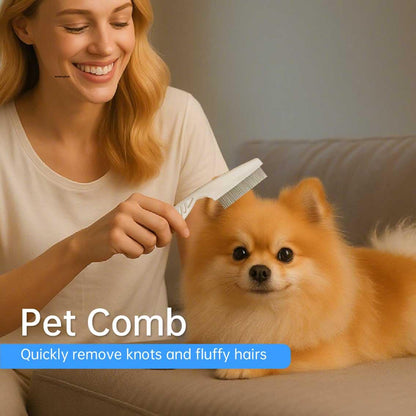 Yutaohui 4-in-1 Pet Bath Brush Kit with Comb Clipper for Dogs Cats