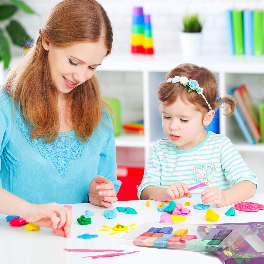 CiaraQ Polymer Clay Kit Mini Modeling Set 24 Colors for Kids Beginners Artist