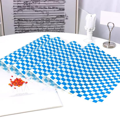 GotGala Oktoberfest Deli Sandwich Paper Blue White Checkered 100 Pcs