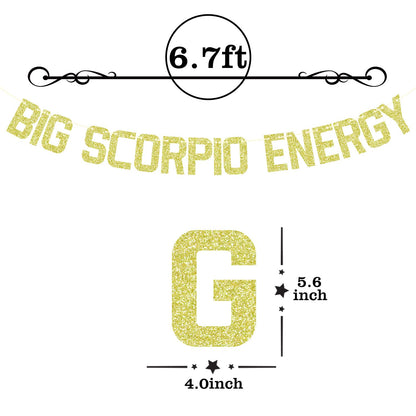 Zatain Big Scorpio Energy Banner Gold Horoscope Astrology Party Decor